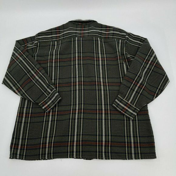 VINTAGE 90s Back Packer Sportswear Plaid Flannel Green Brown Blue Size Large - Picture 3 of 6